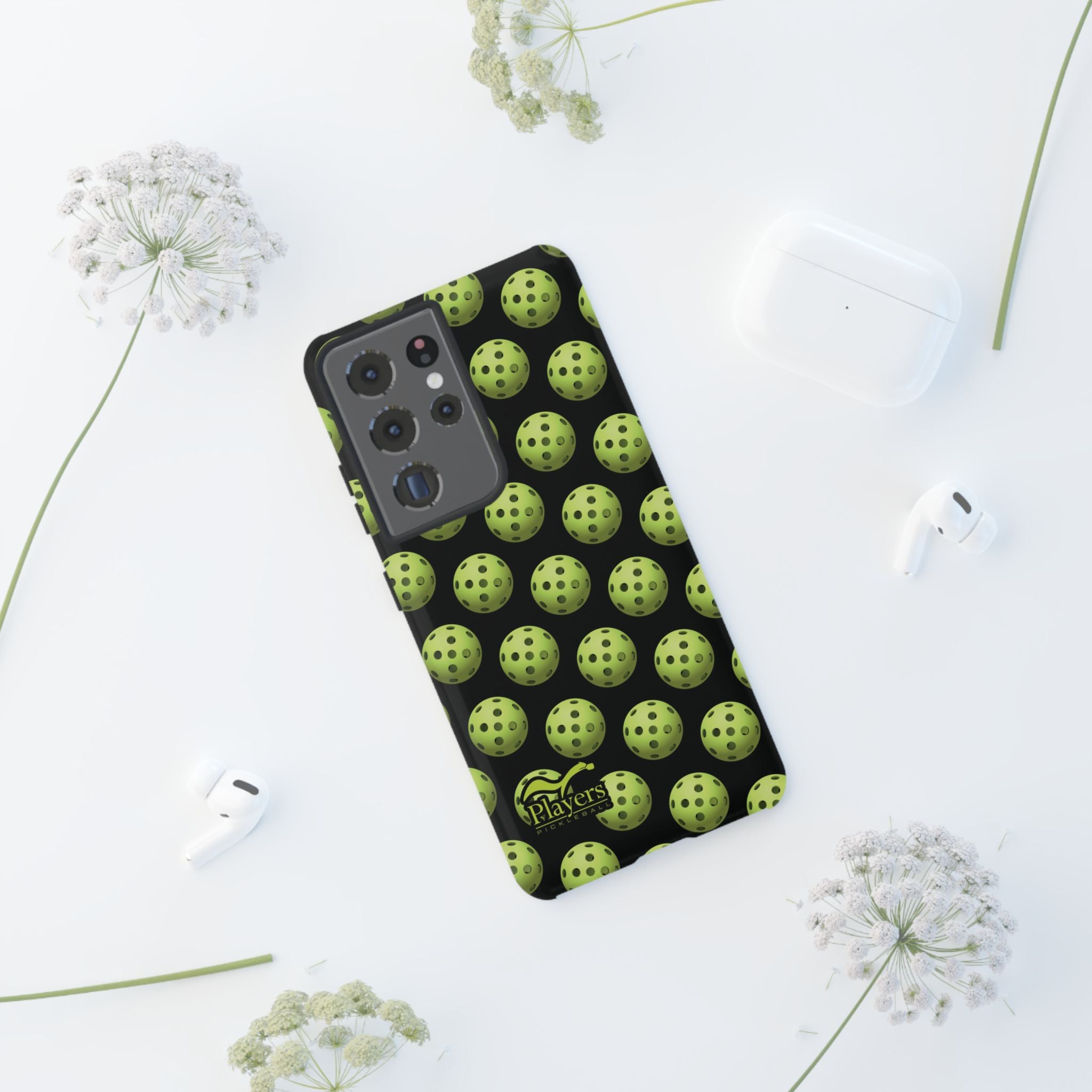 Pickleball Pattern Phone Cover (on Black)