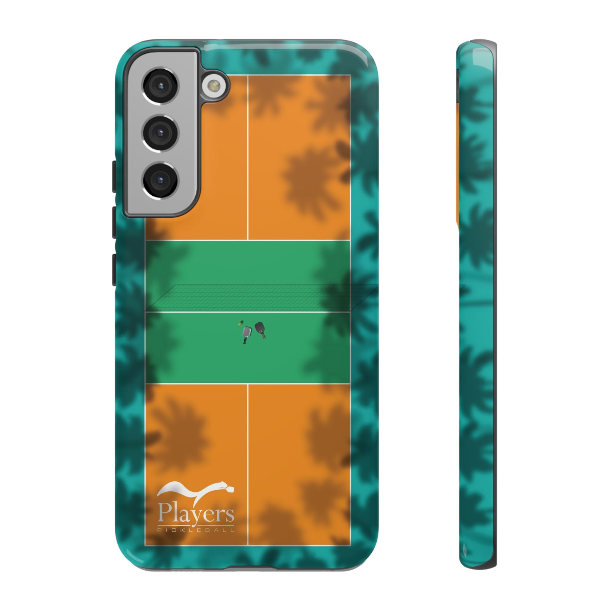 Pickleball Court Phone Cover - Tropical Palm Tree Design