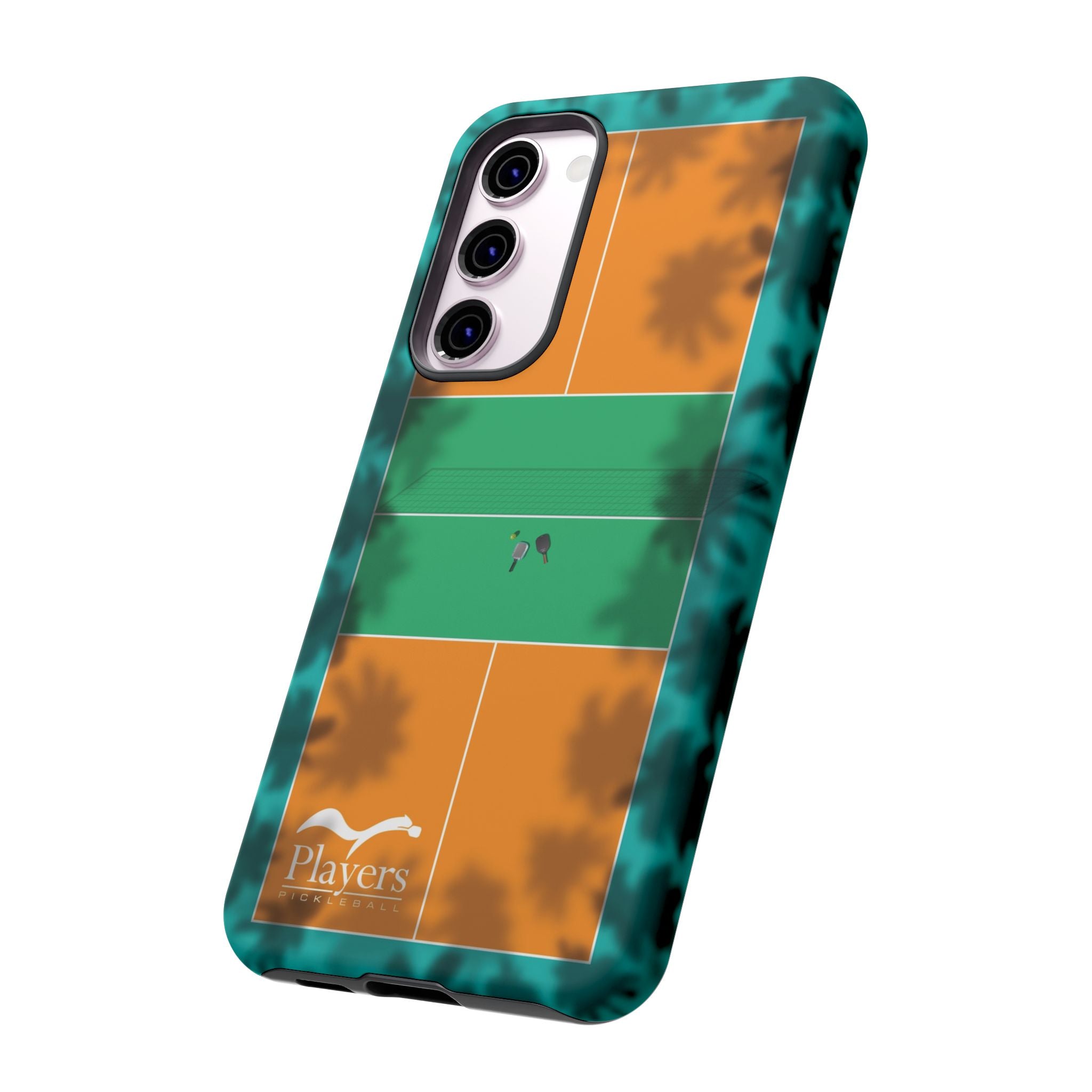 Pickleball Court Phone Cover - Tropical Palm Tree Design