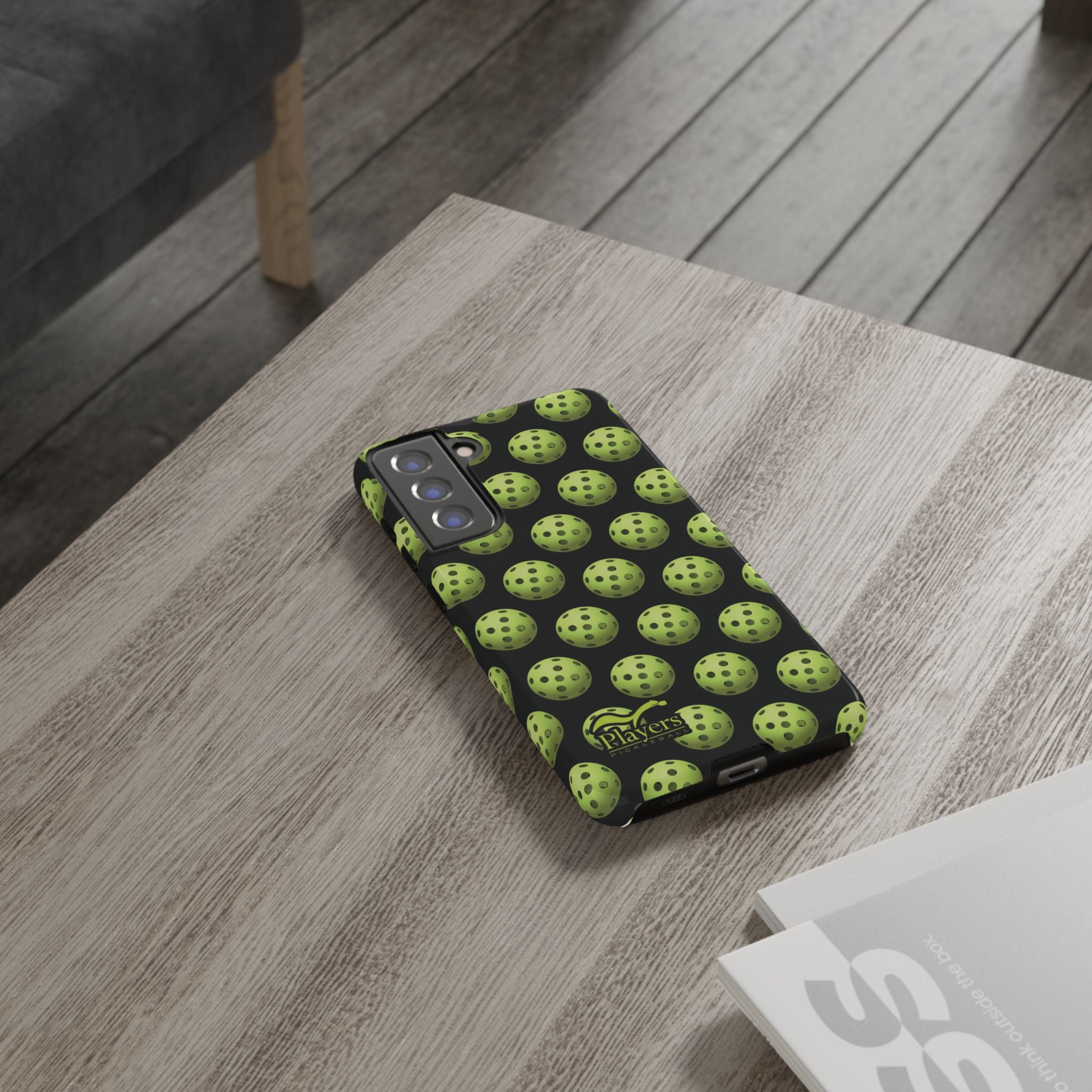 Pickleball Pattern Phone Cover (on Black)