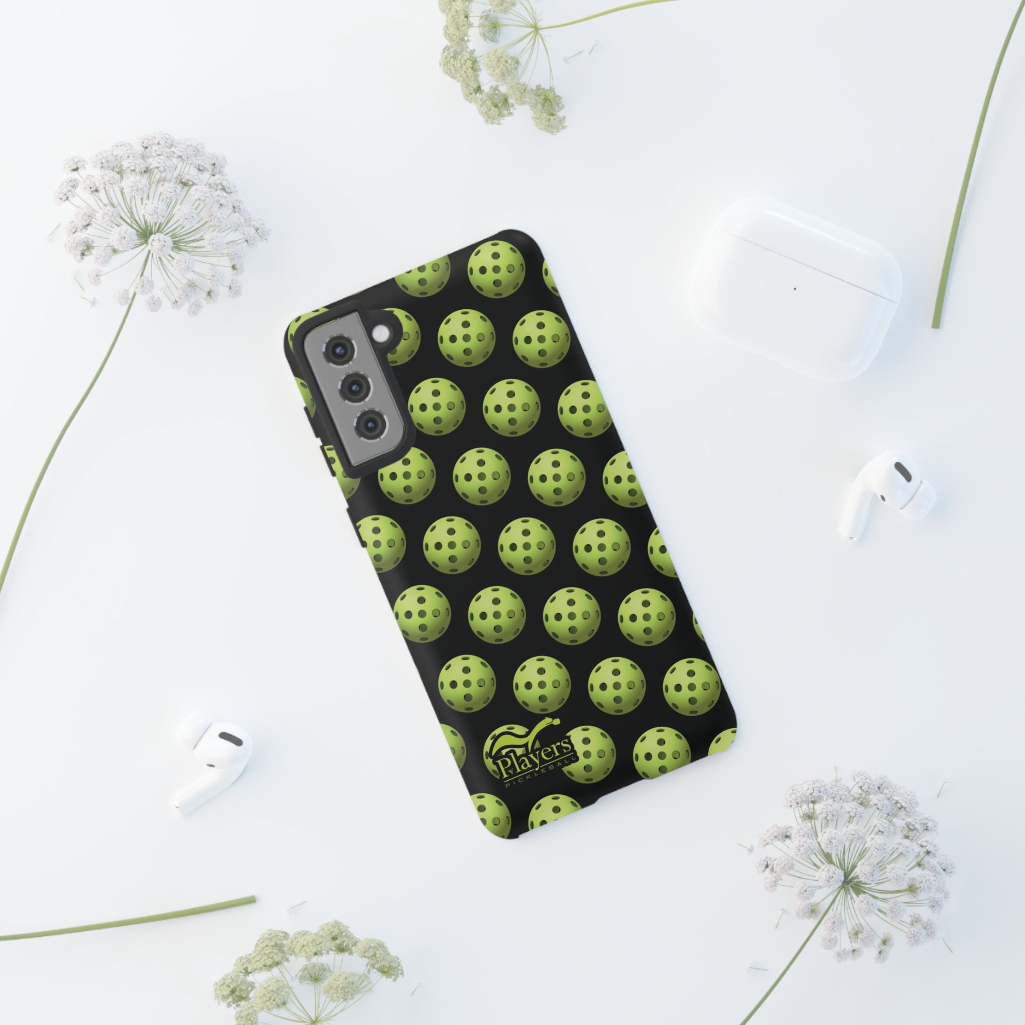 Pickleball Pattern Phone Cover (on Black)