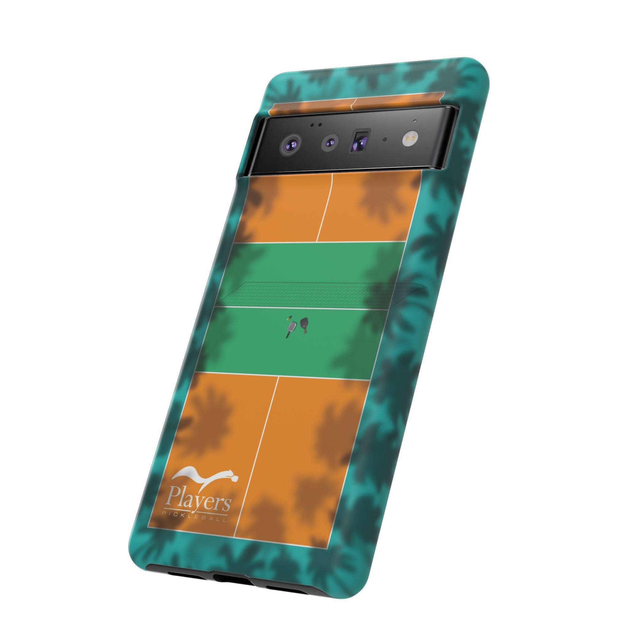 Pickleball Court Phone Cover - Tropical Palm Tree Design