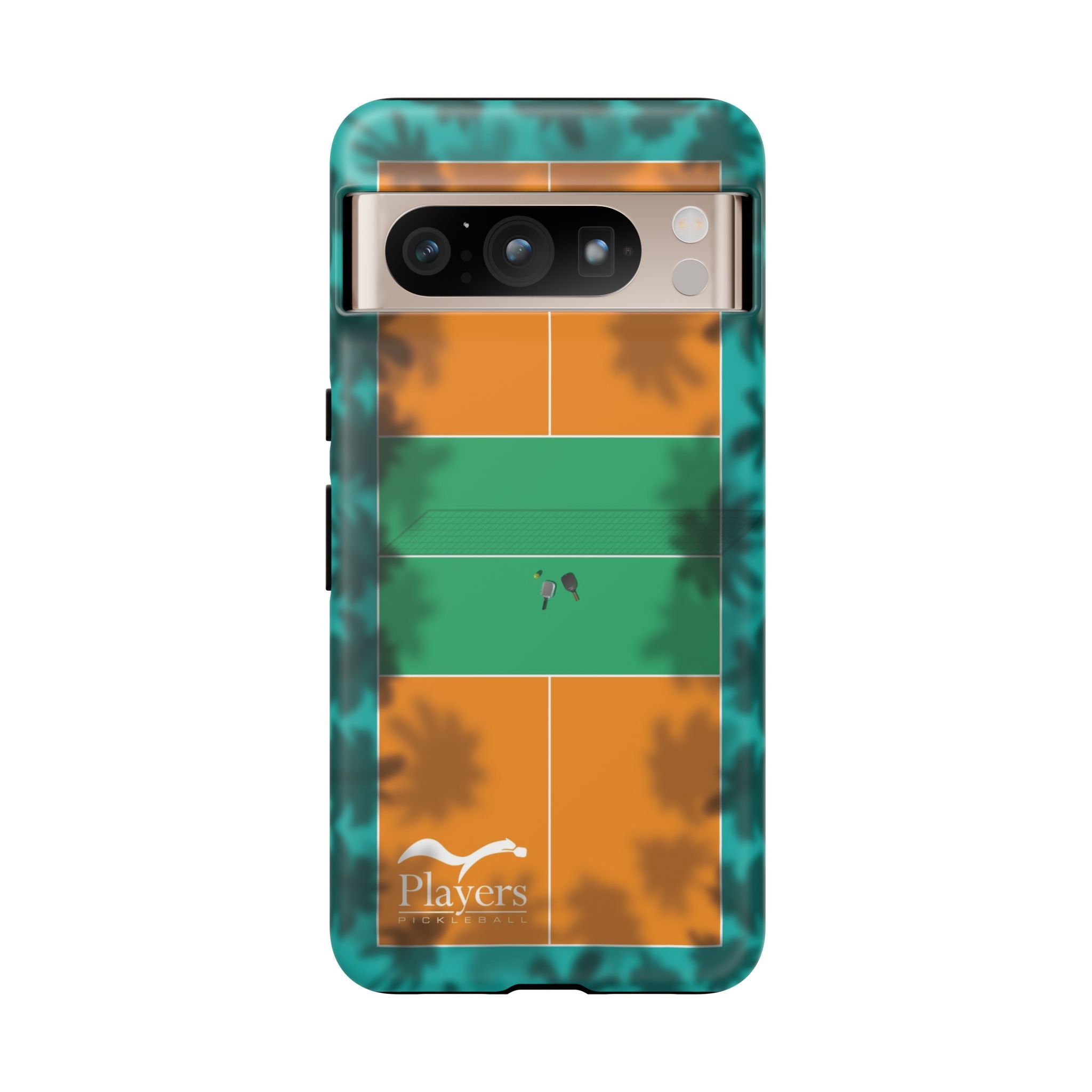 Pickleball Court Phone Cover - Tropical Palm Tree Design