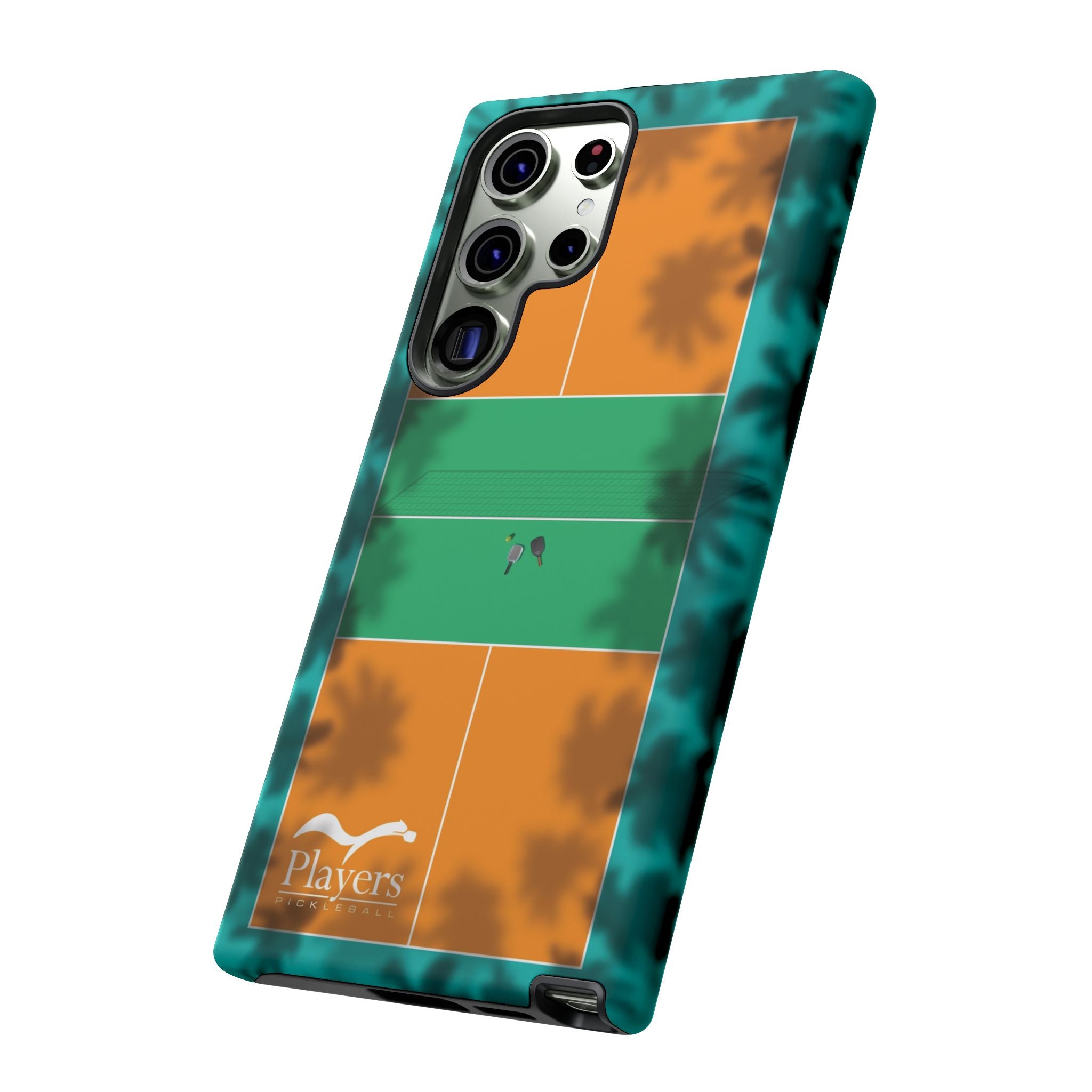 Pickleball Court Phone Cover - Tropical Palm Tree Design