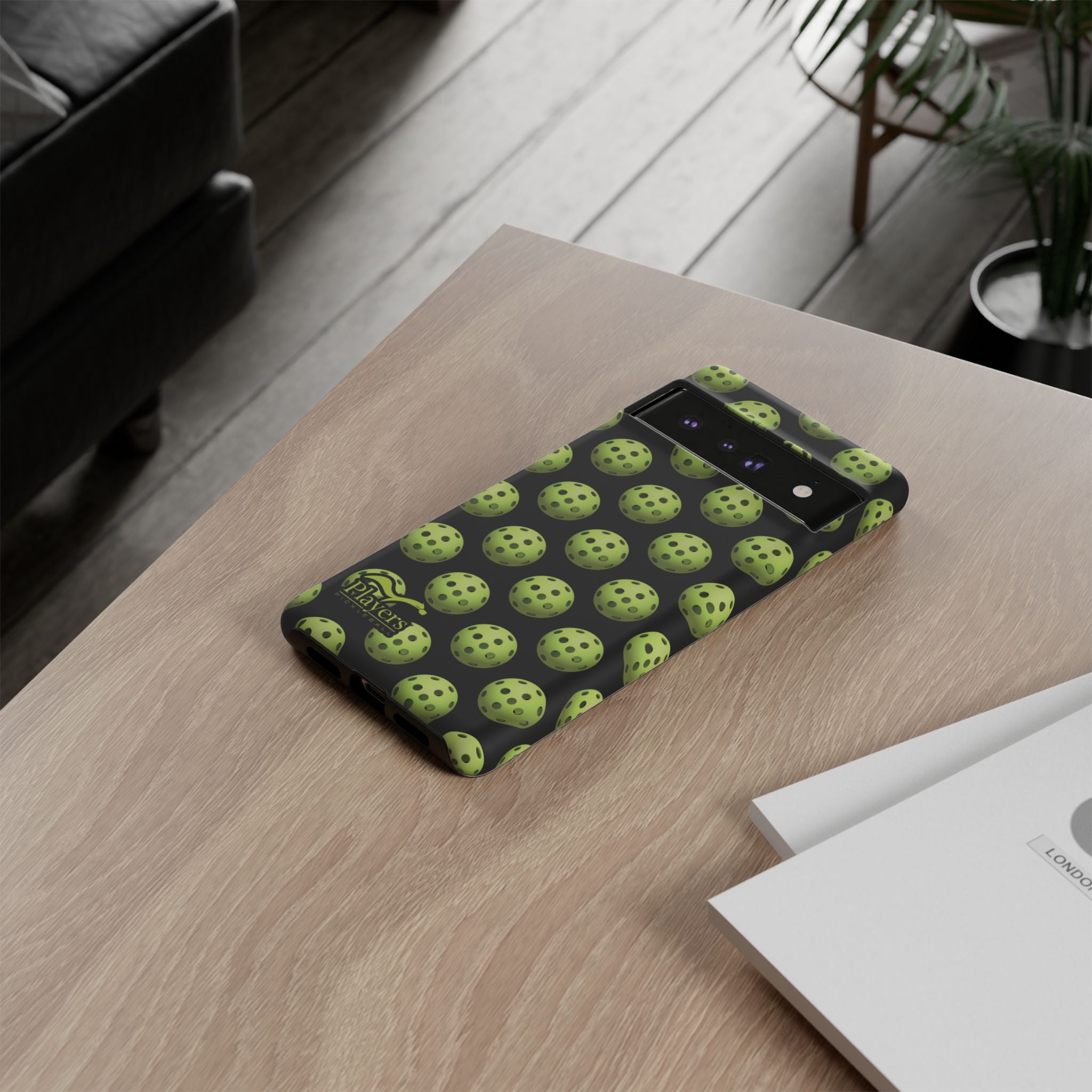 Pickleball Pattern Phone Cover (on Black)