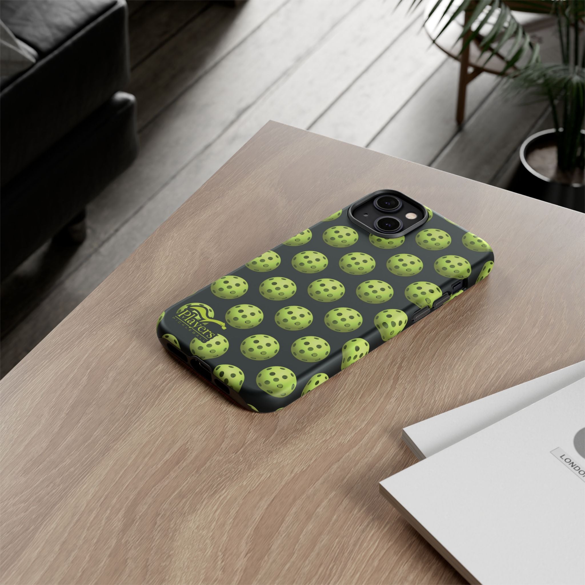 Pickleball Pattern Phone Cover (on Black)