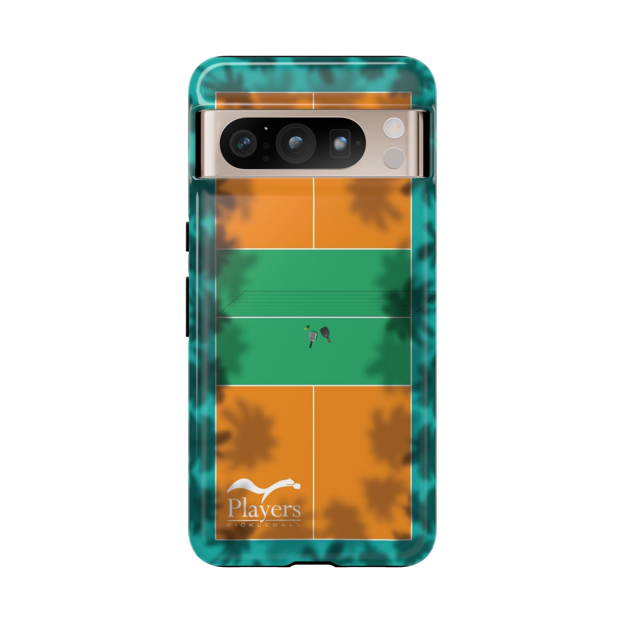 Pickleball Court Phone Cover - Tropical Palm Tree Design