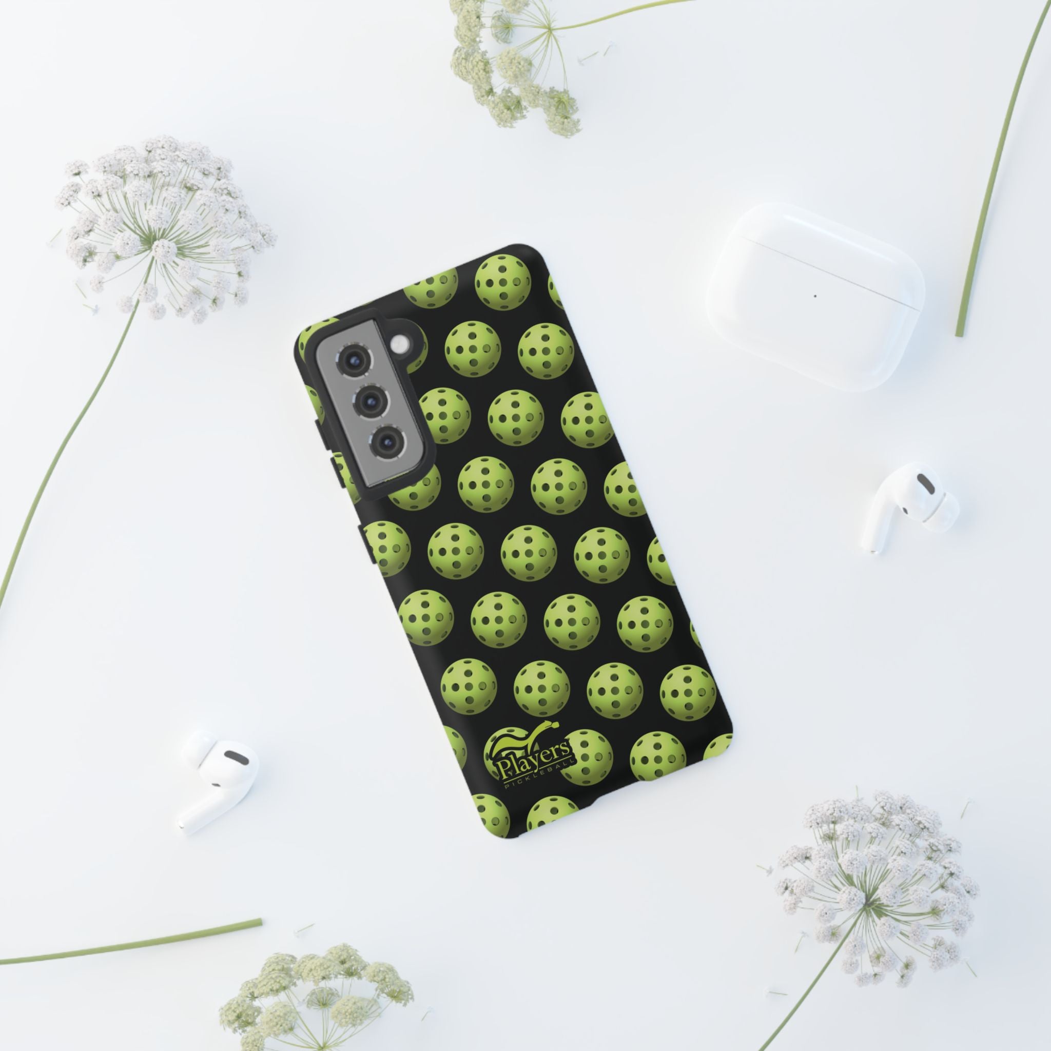 Pickleball Pattern Phone Cover (on Black)