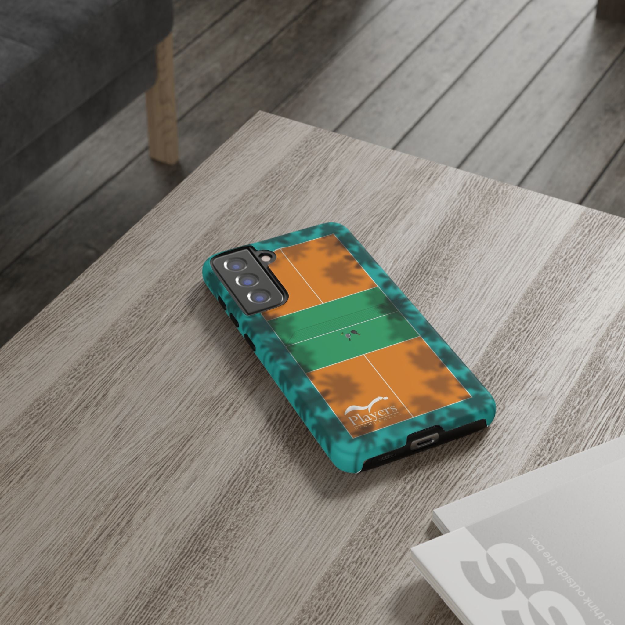 Pickleball Court Phone Cover - Tropical Palm Tree Design