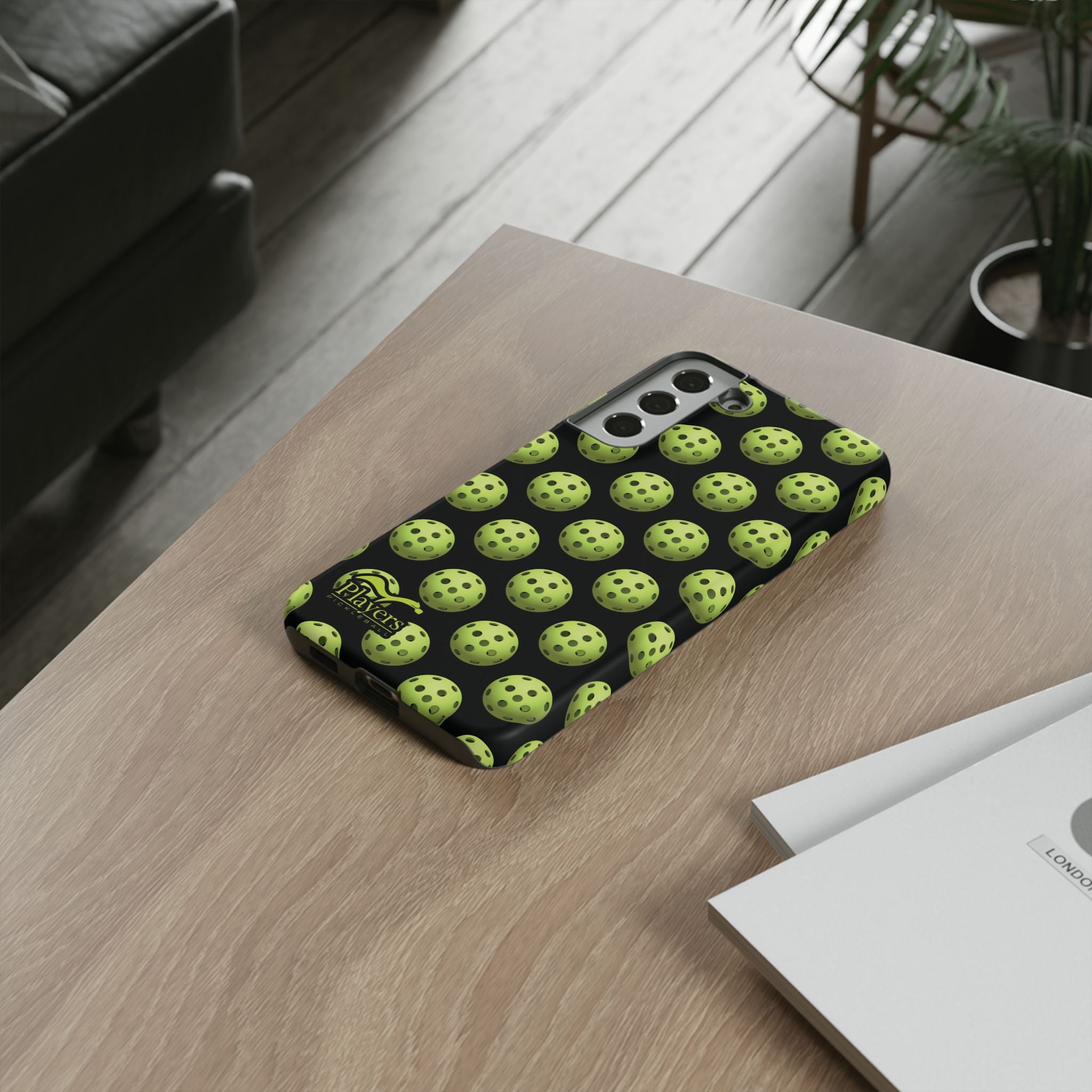 Pickleball Pattern Phone Cover (on Black)